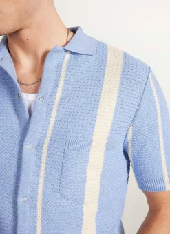 Percival Short Sleeve Shirts|Knitted Shirts^Adaman Breeze Shirt Heather Blue