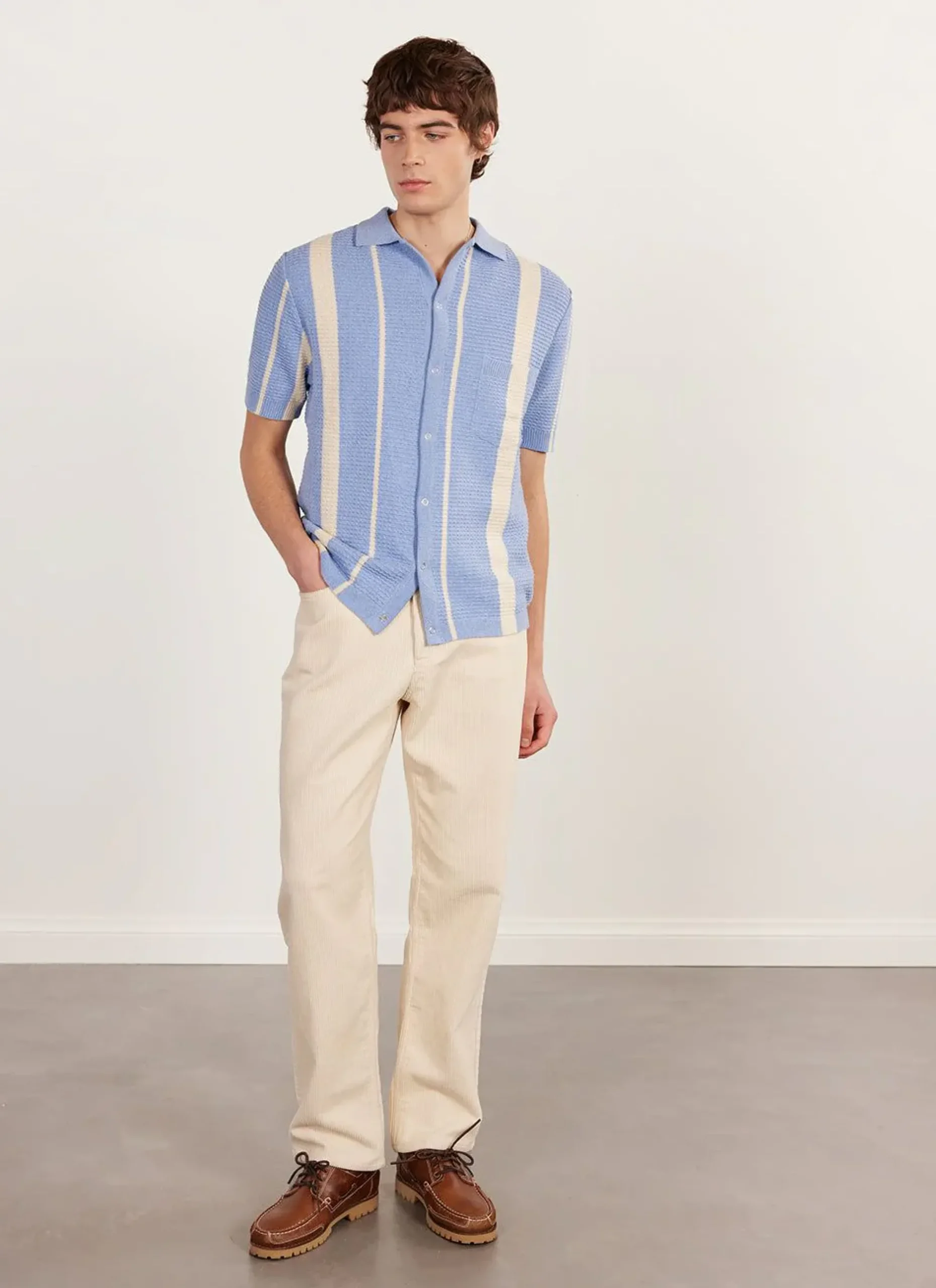 Percival Short Sleeve Shirts|Knitted Shirts^Adaman Breeze Shirt Heather Blue