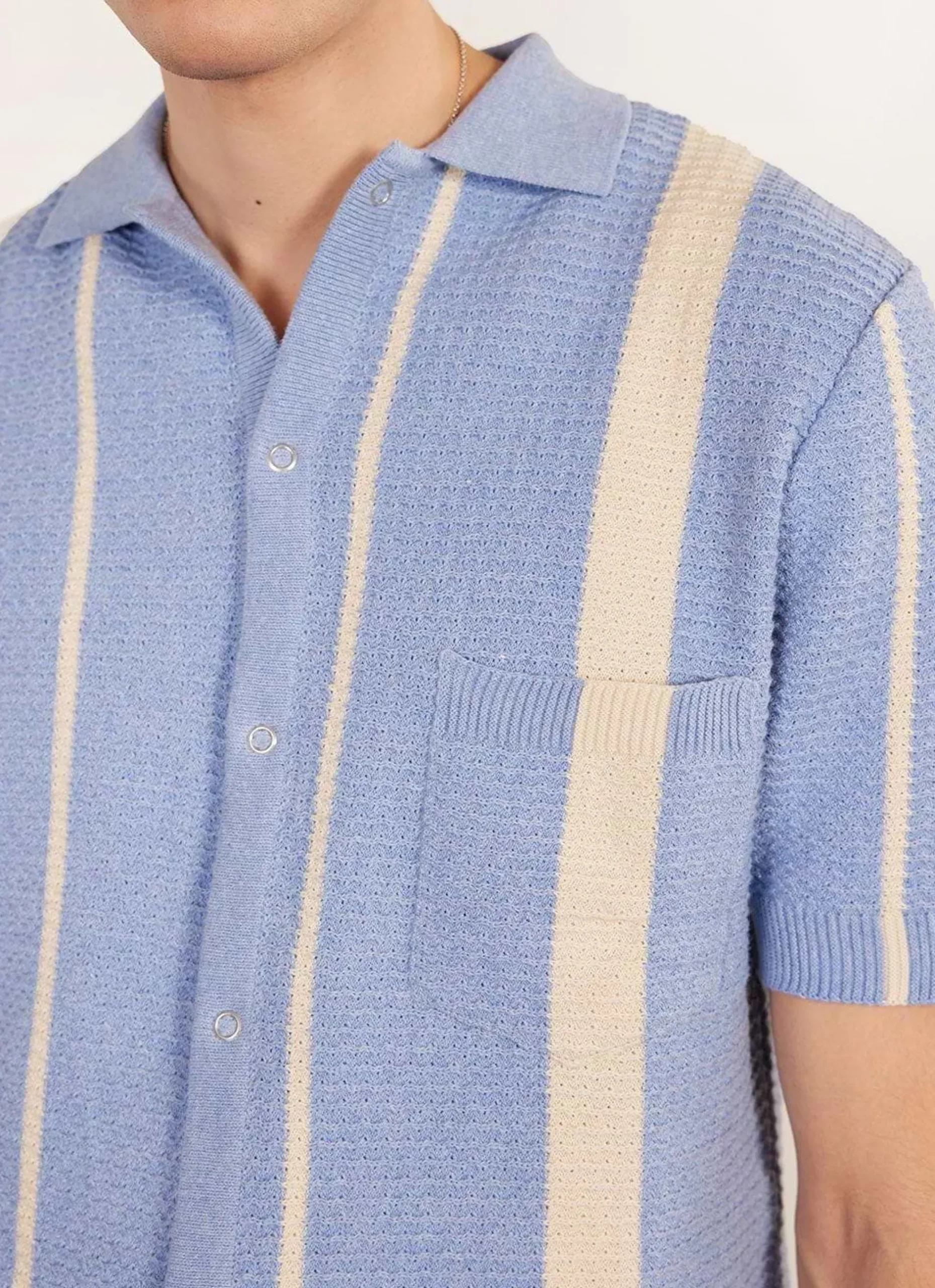 Percival Short Sleeve Shirts|Knitted Shirts^Adaman Breeze Shirt Heather Blue