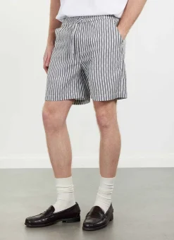 Percival Shorts^Aegean Drawstring Shorts Black with White