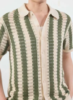 Percival Crochet Shirts|Knitted Shirts^Barletta Knitted Shirt Olive