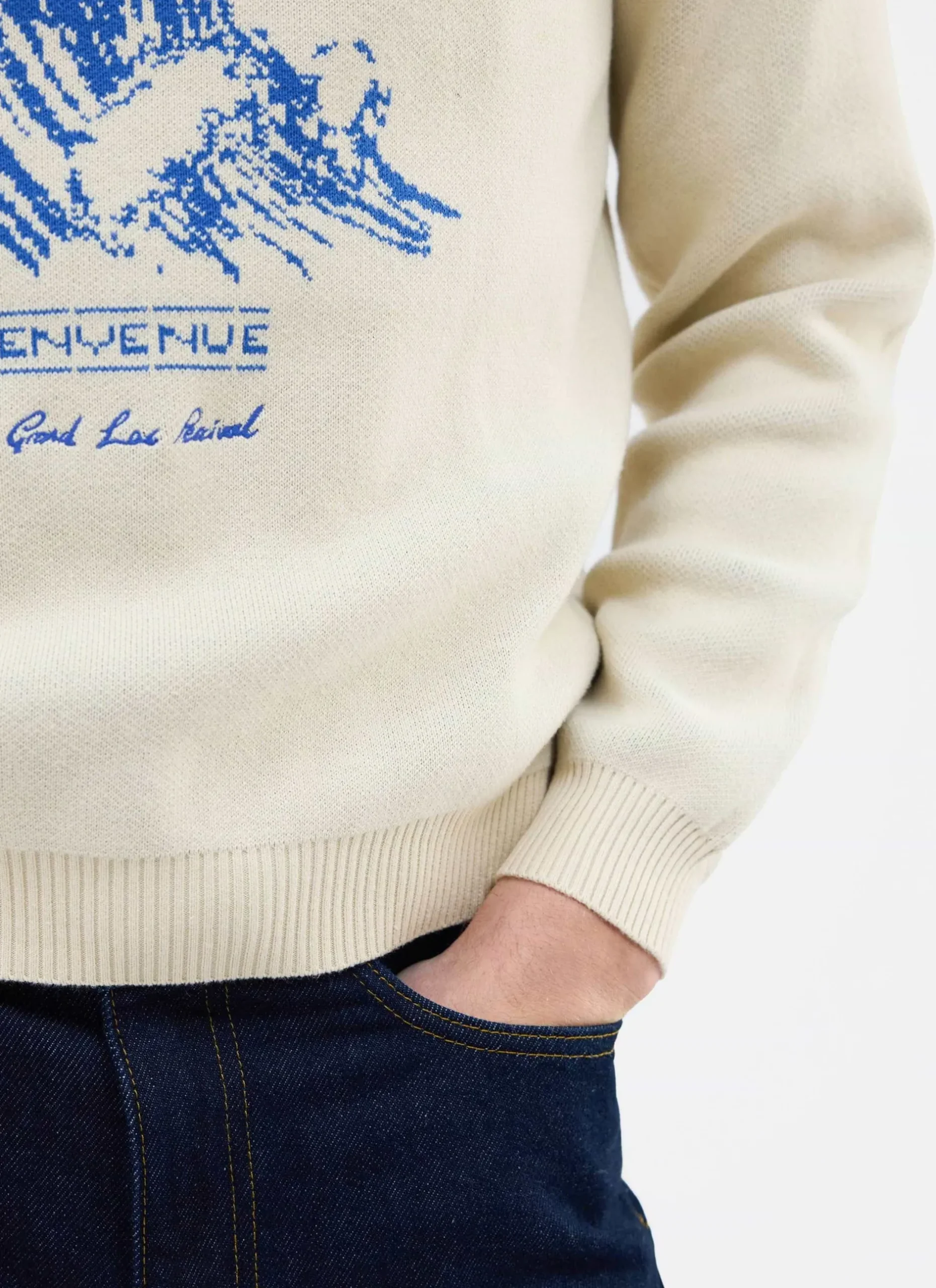 Percival Jumpers & Sweaters^Bienvenue Knitted Crew Neck Ecru