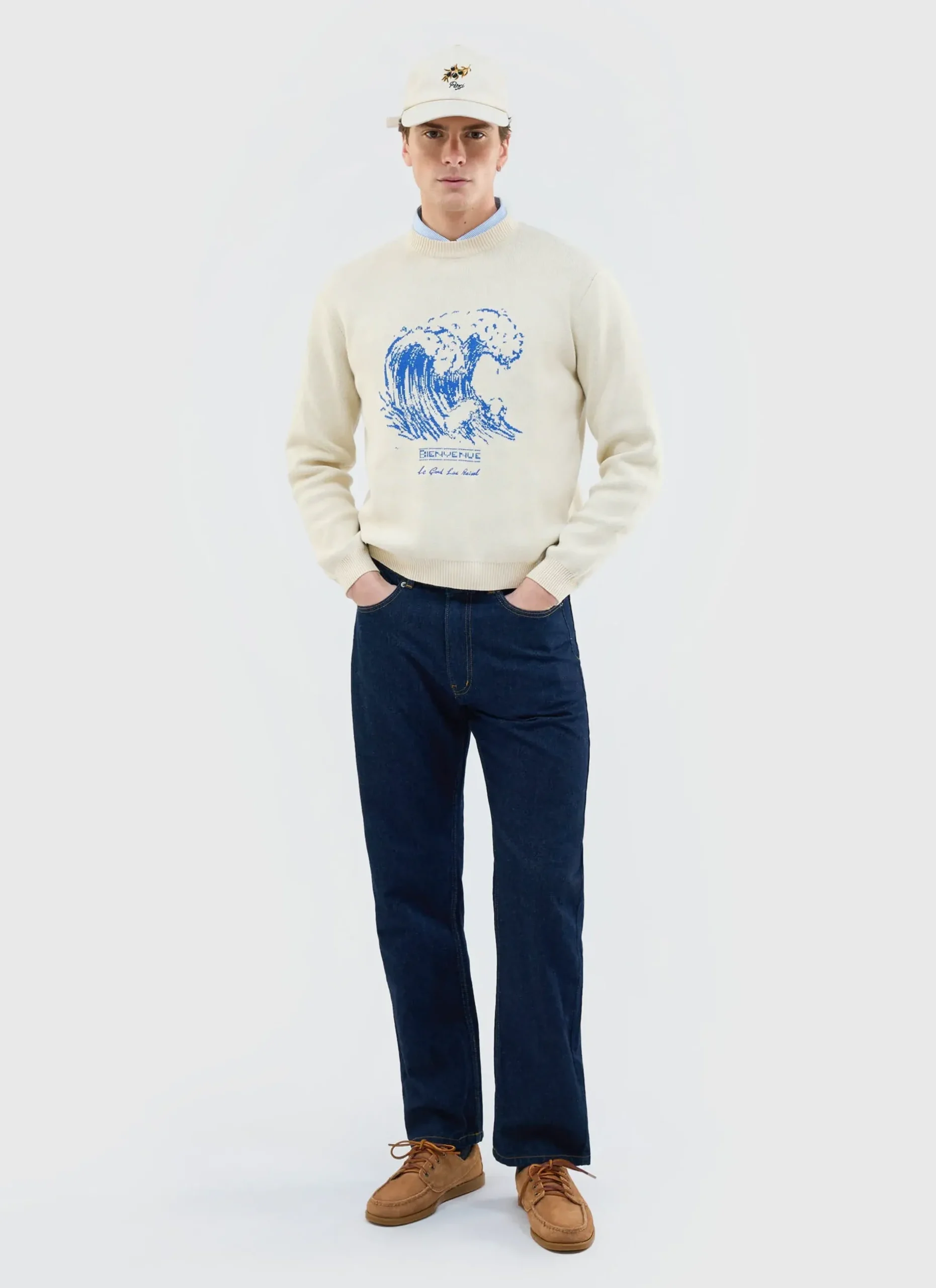Percival Jumpers & Sweaters^Bienvenue Knitted Crew Neck Ecru