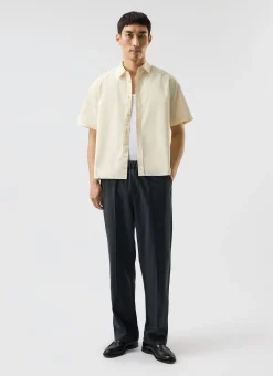 Percival Short Sleeve Shirts^Boxy Cropped Clerk Shirt Ecru