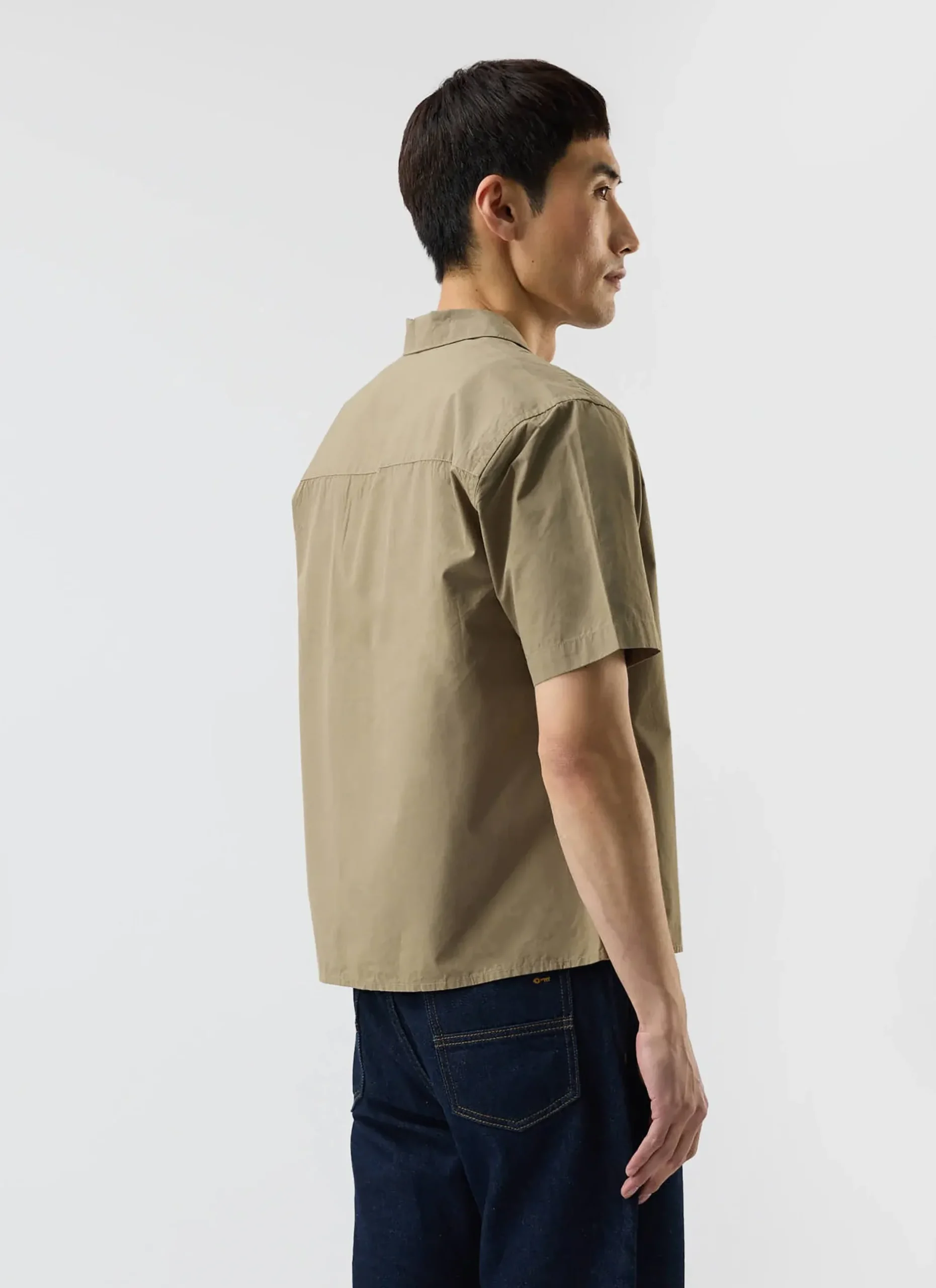 Percival Short Sleeve Shirts|Knitted Shirts^Boxy Cropped Cuban Collar Shirt Olive