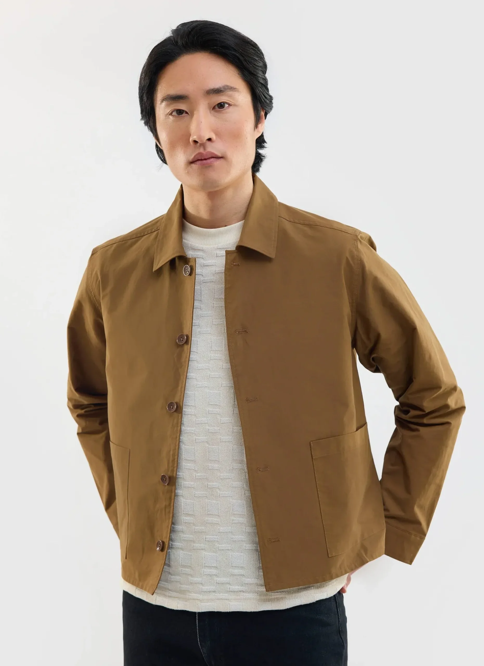 Percival Jackets|Overshirts & Workshirts^Boxy Cropped Pocket Overshirt Brown