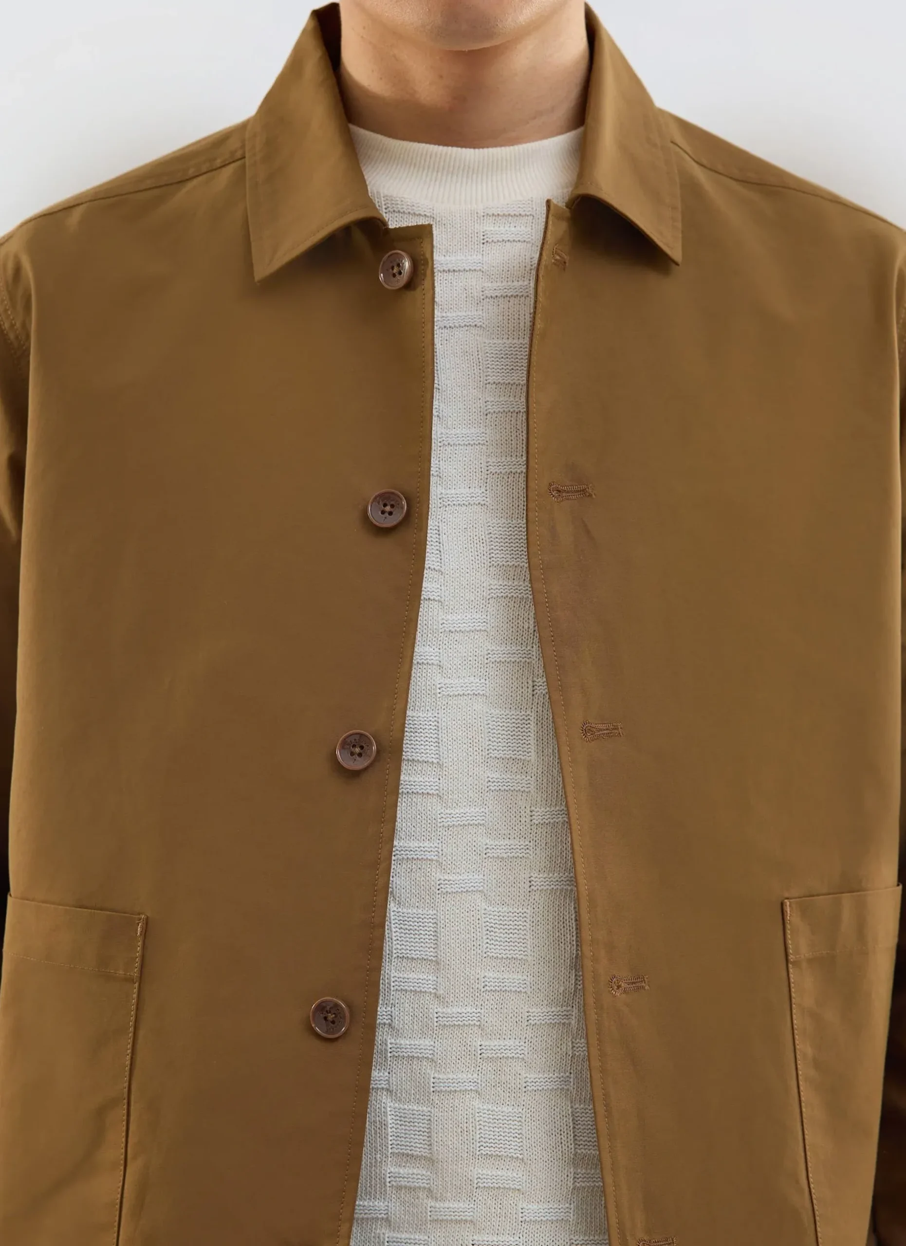 Percival Jackets|Overshirts & Workshirts^Boxy Cropped Pocket Overshirt Brown