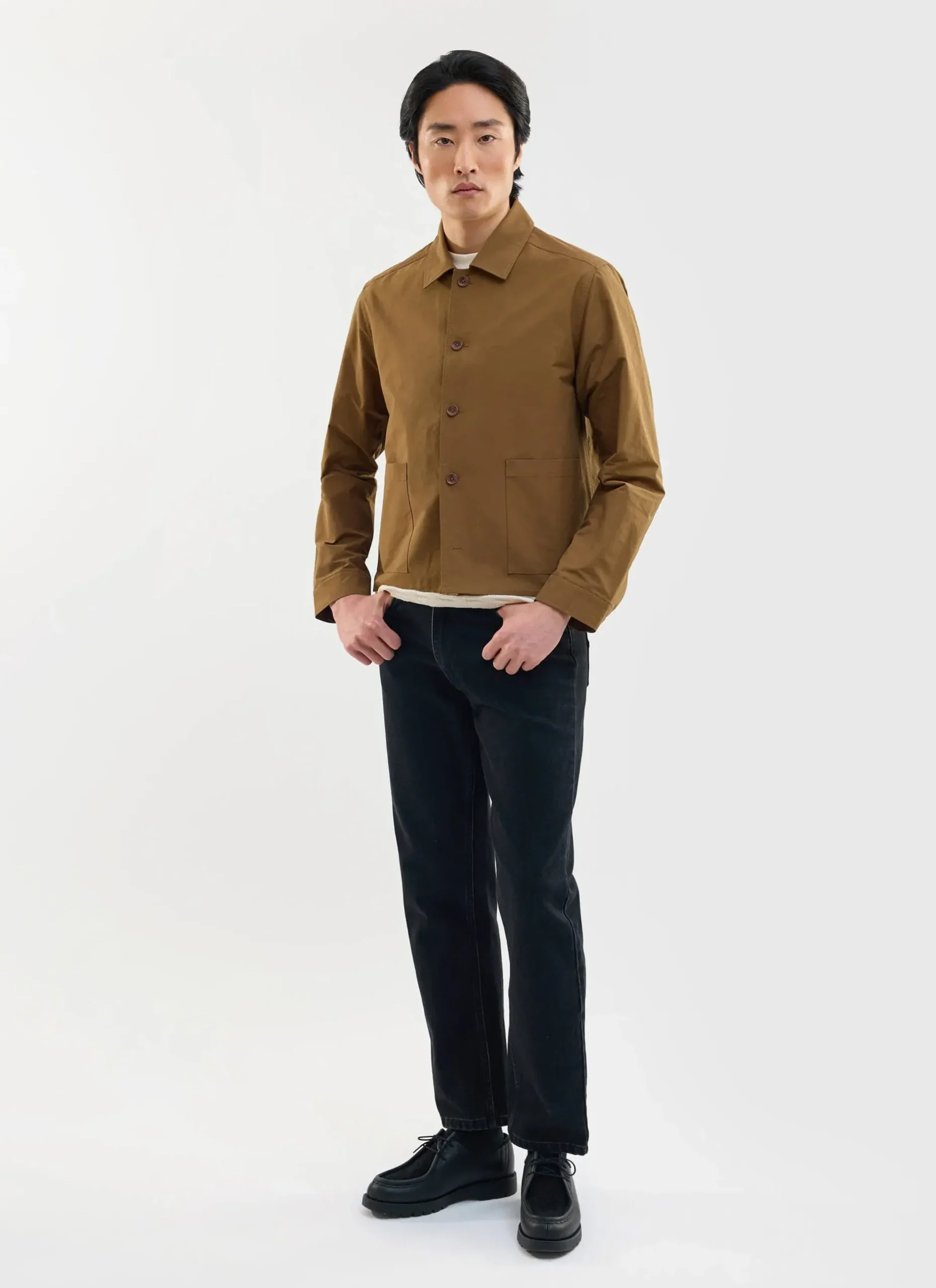 Percival Jackets|Overshirts & Workshirts^Boxy Cropped Pocket Overshirt Brown