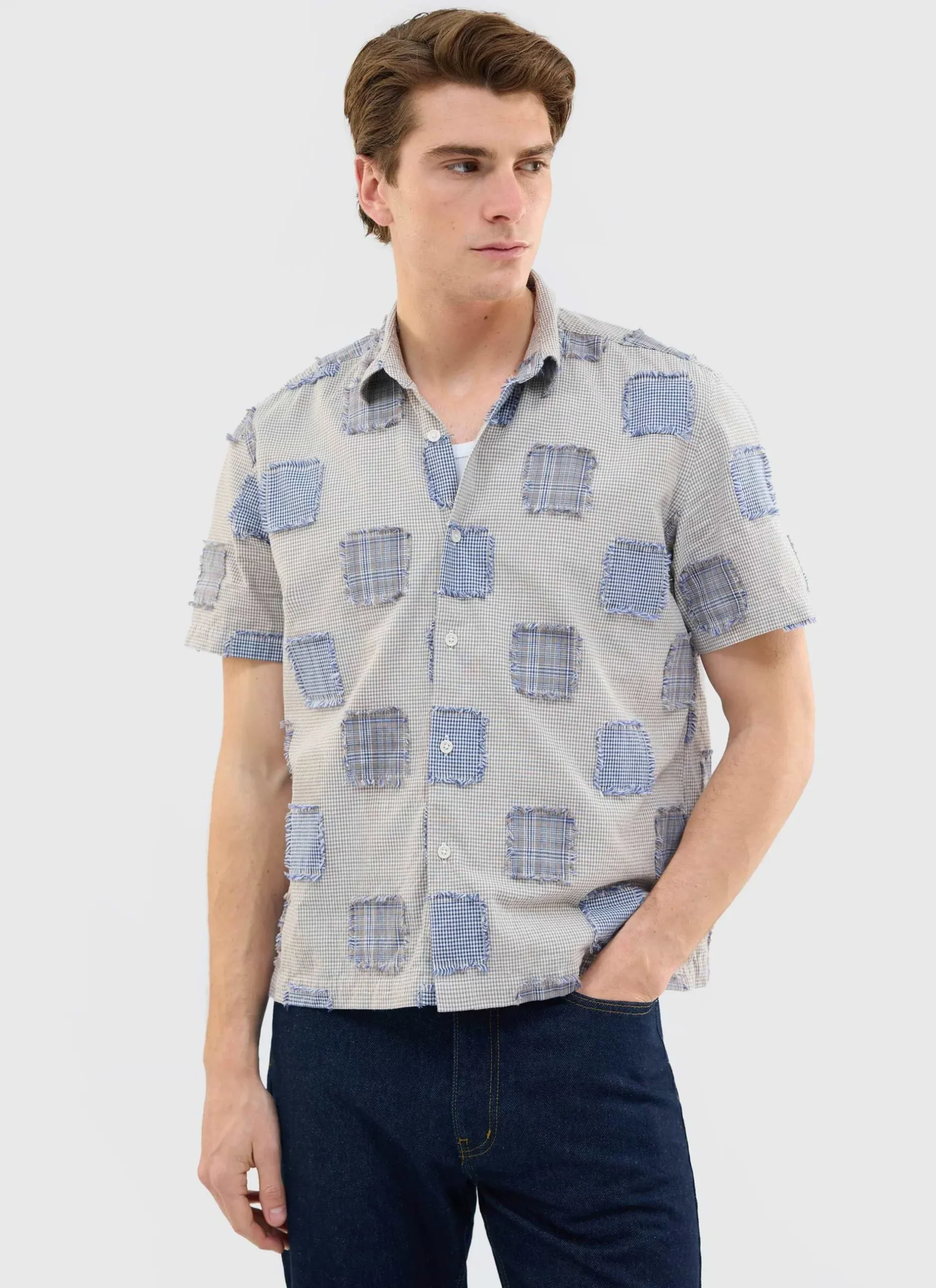 Percival Short Sleeve Shirts^Bruno Boxy Clerk Shirt Grey