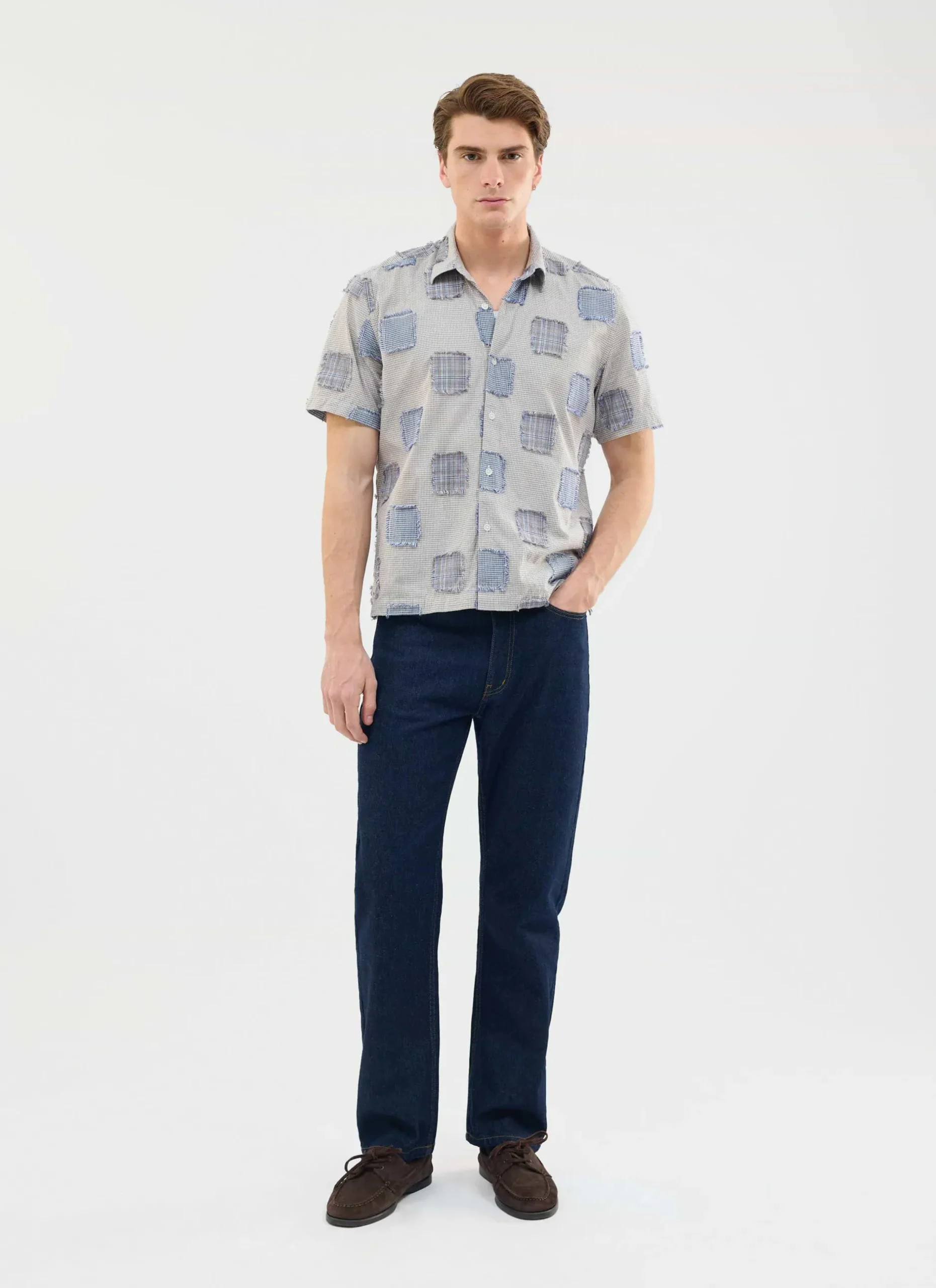 Percival Short Sleeve Shirts^Bruno Boxy Clerk Shirt Grey