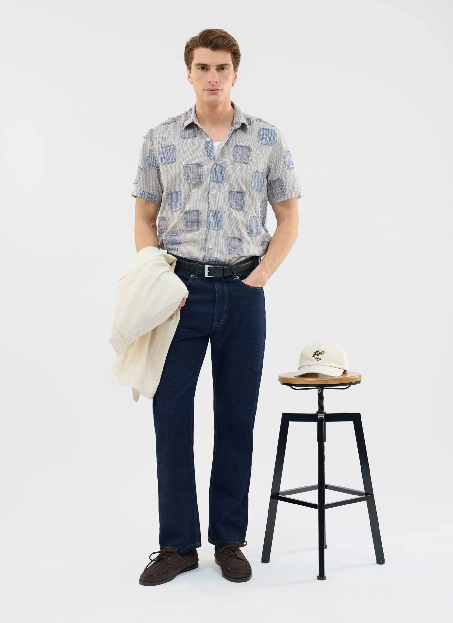 Percival Short Sleeve Shirts^Bruno Boxy Clerk Shirt Grey