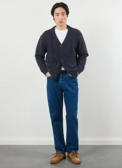 Percival Cardigans^Cable Stripe Cardigan Navy