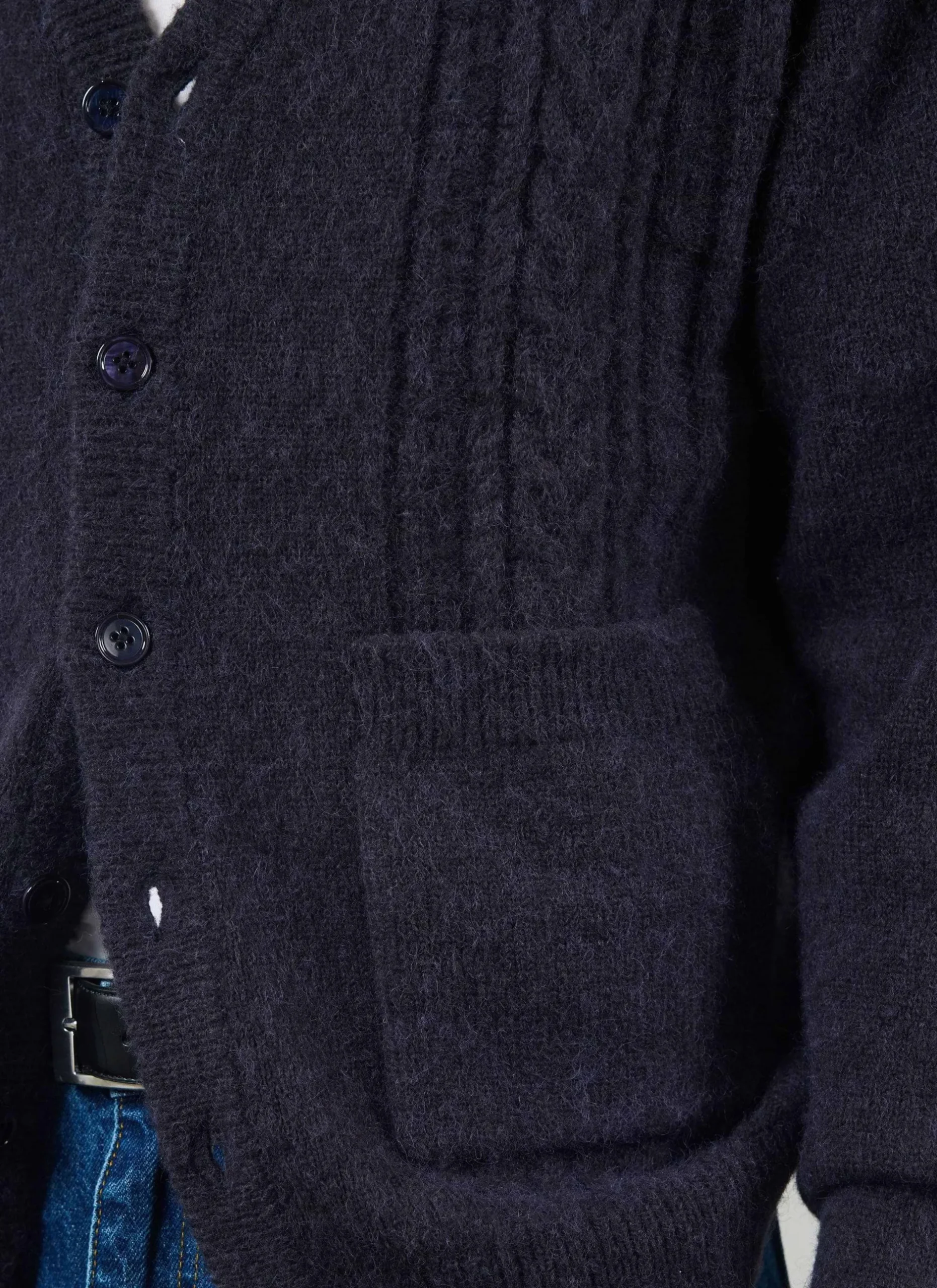Percival Cardigans^Cable Stripe Cardigan Navy