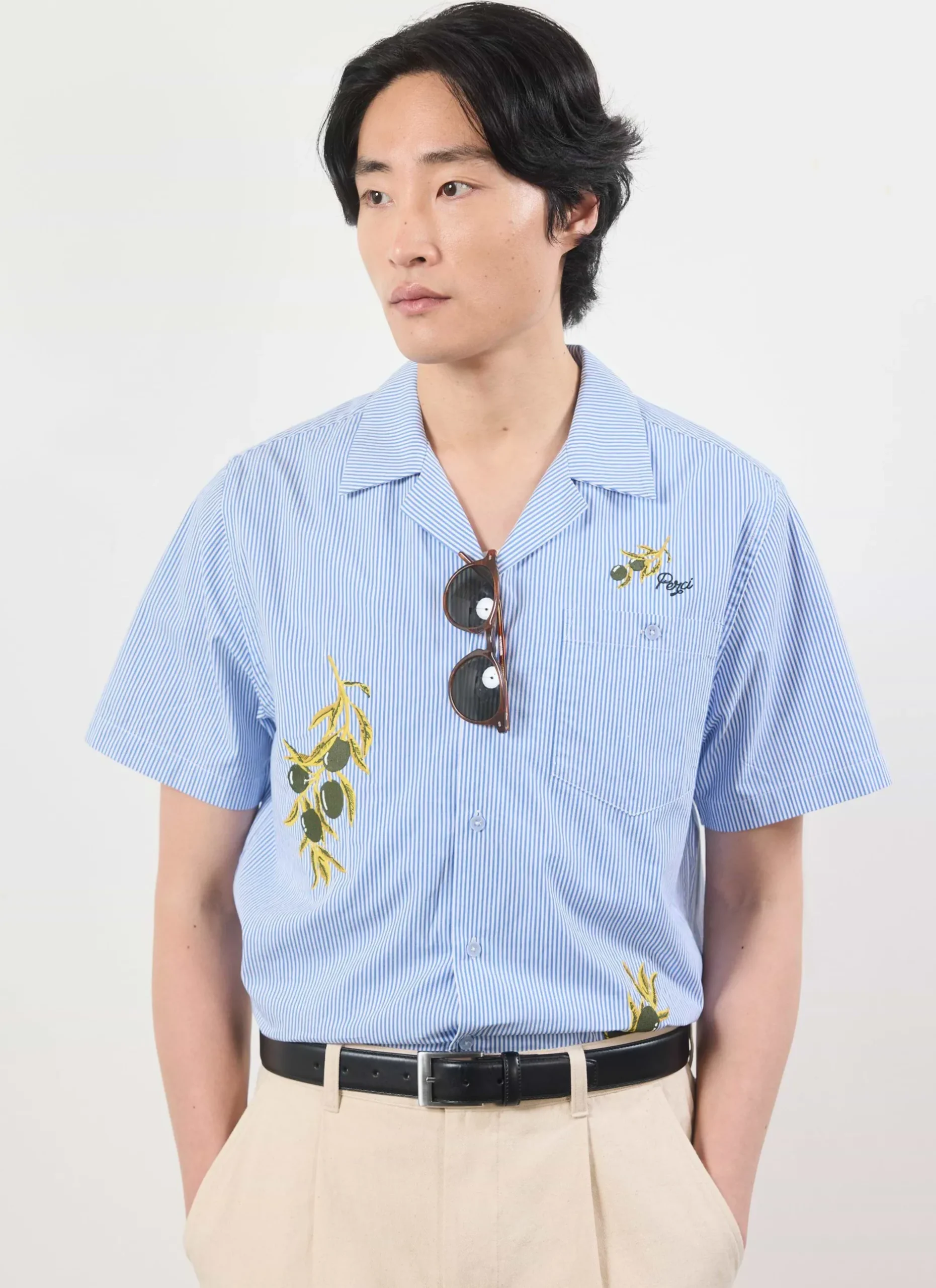 Percival Short Sleeve Shirts|Knitted Shirts^Capri Cuban Shirt Blue