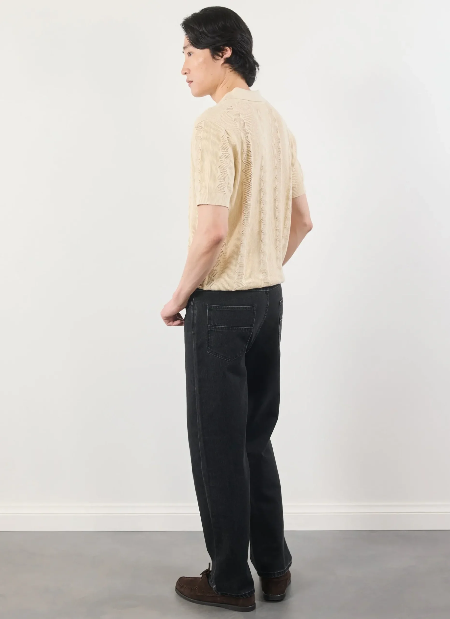 Percival Polo Shirts|Polo Shirts^Casa Martini Knitted Polo Ecru