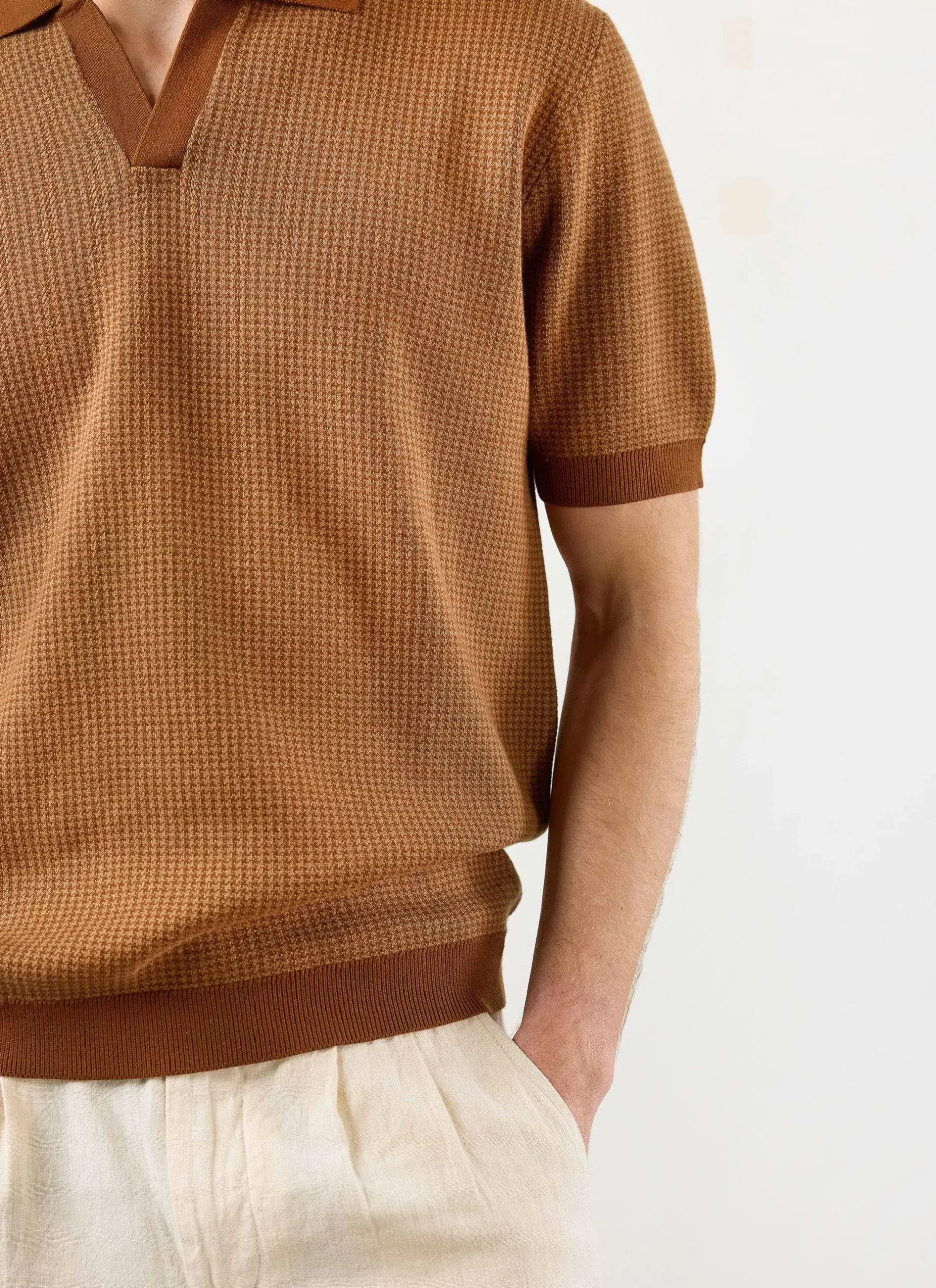 Percival Boxy Shirts|Polo Shirts^Casa Martini Knitted Polo Espresso