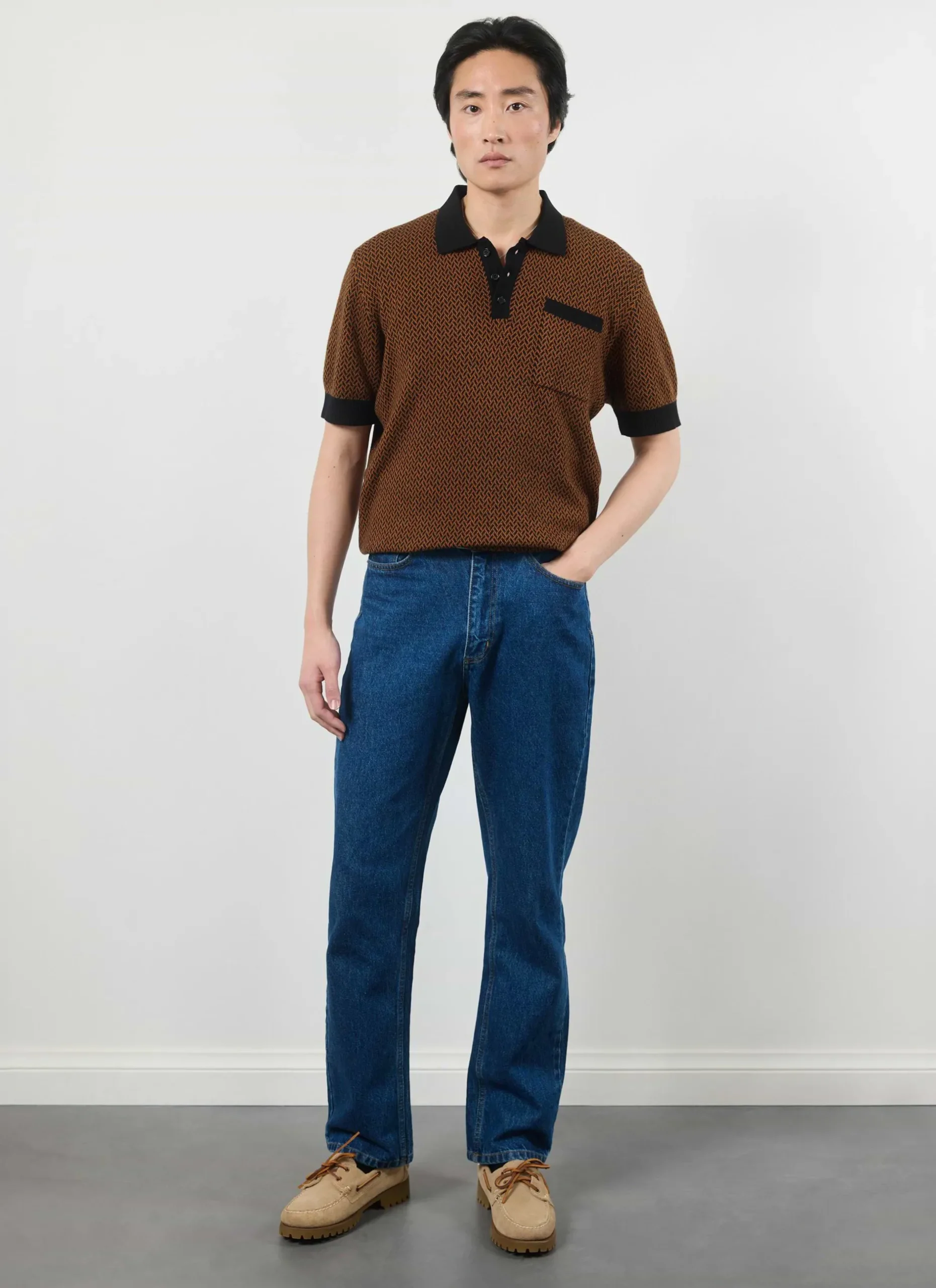 Percival Short Sleeve Shirts|Polo Shirts^Casa Martini Knitted Polo Espresso