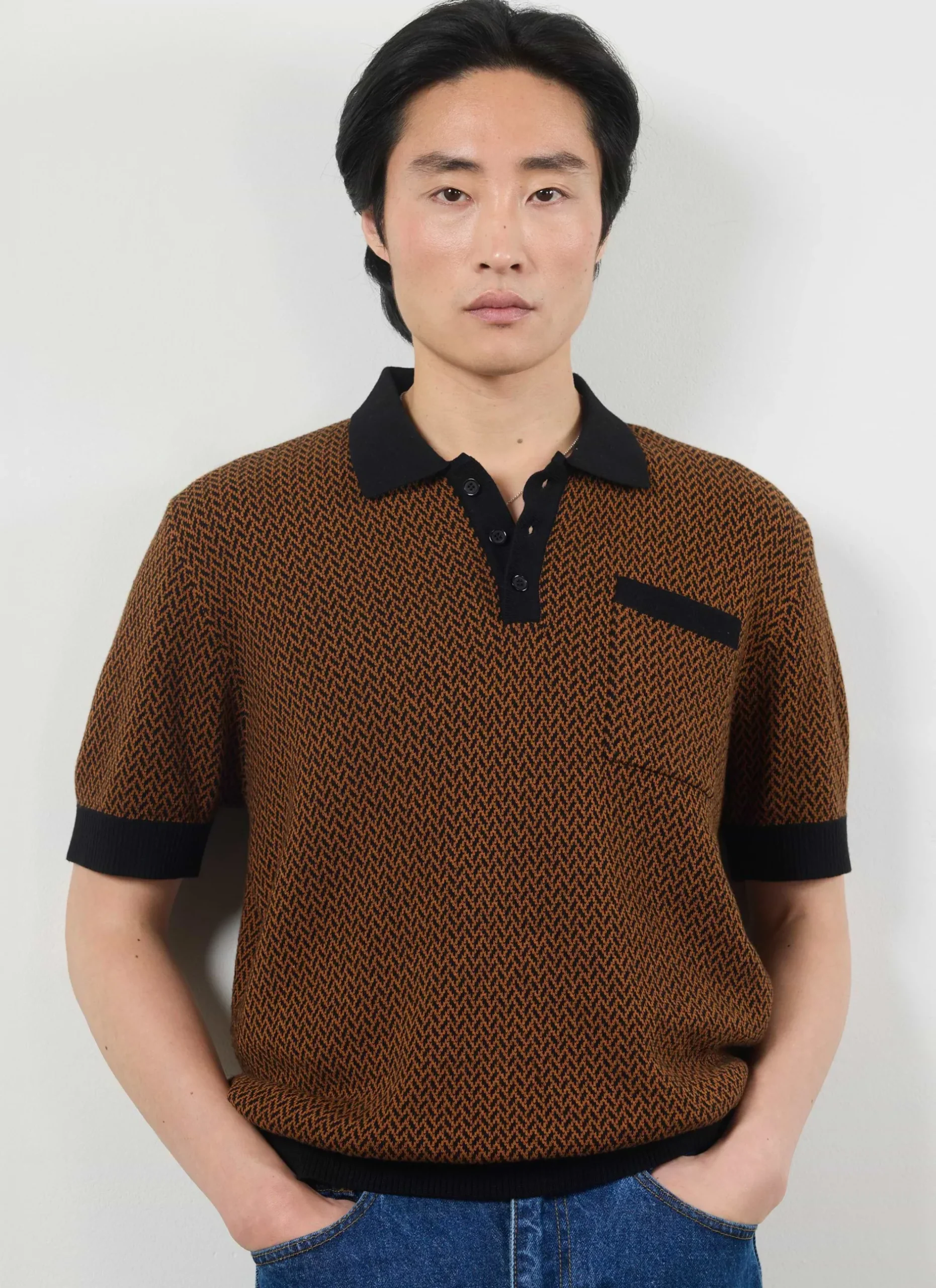Percival Short Sleeve Shirts|Polo Shirts^Casa Martini Knitted Polo Espresso