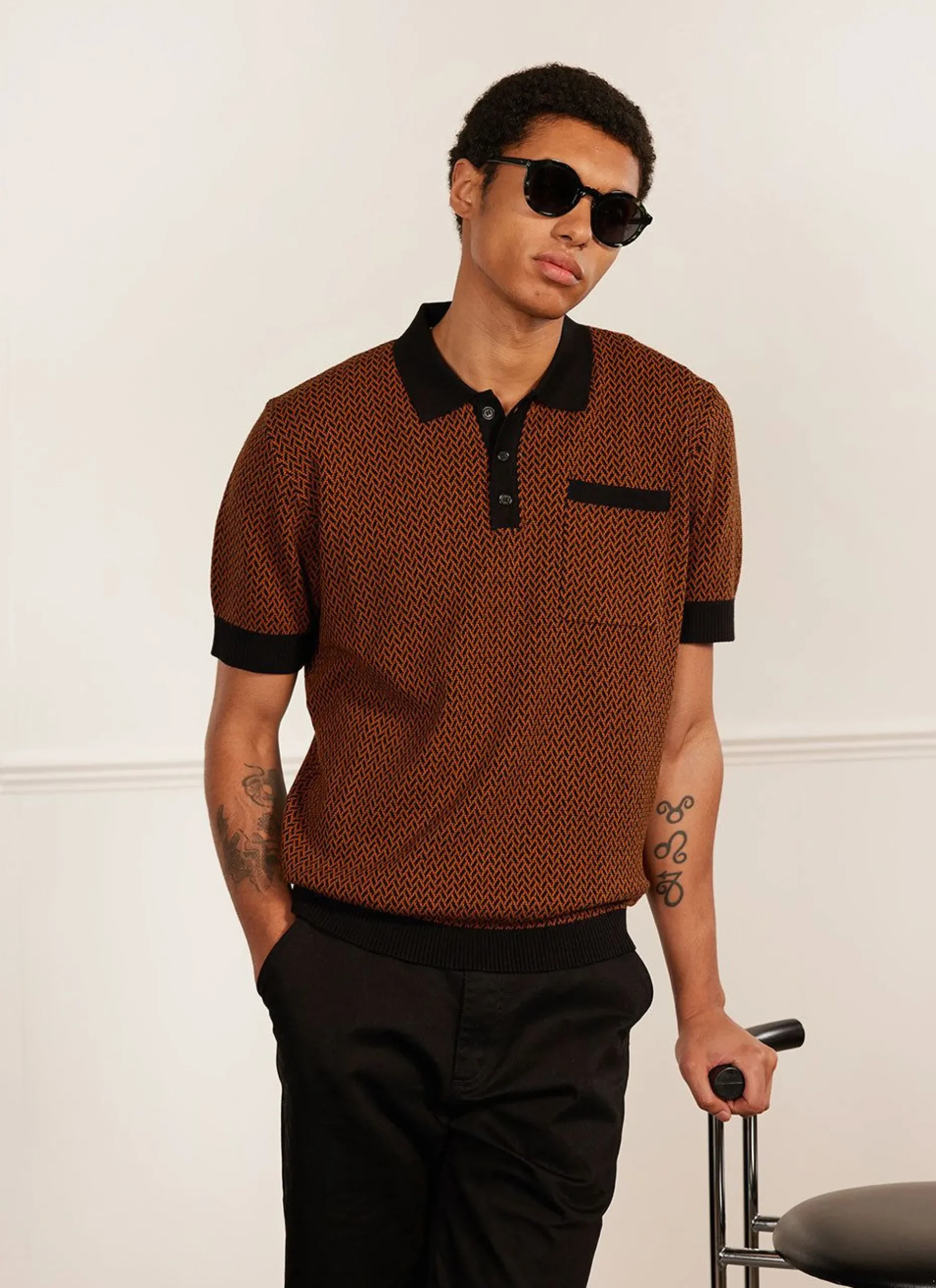 Percival Short Sleeve Shirts|Polo Shirts^Casa Martini Knitted Polo Espresso