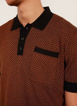Percival Short Sleeve Shirts|Polo Shirts^Casa Martini Knitted Polo Espresso