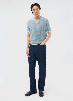 Percival Short Sleeve Shirts|Boxy Shirts^Casa Martini Knitted Tennis Polo Blue