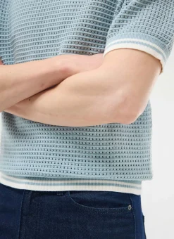Percival Short Sleeve Shirts|Boxy Shirts^Casa Martini Knitted Tennis Polo Blue