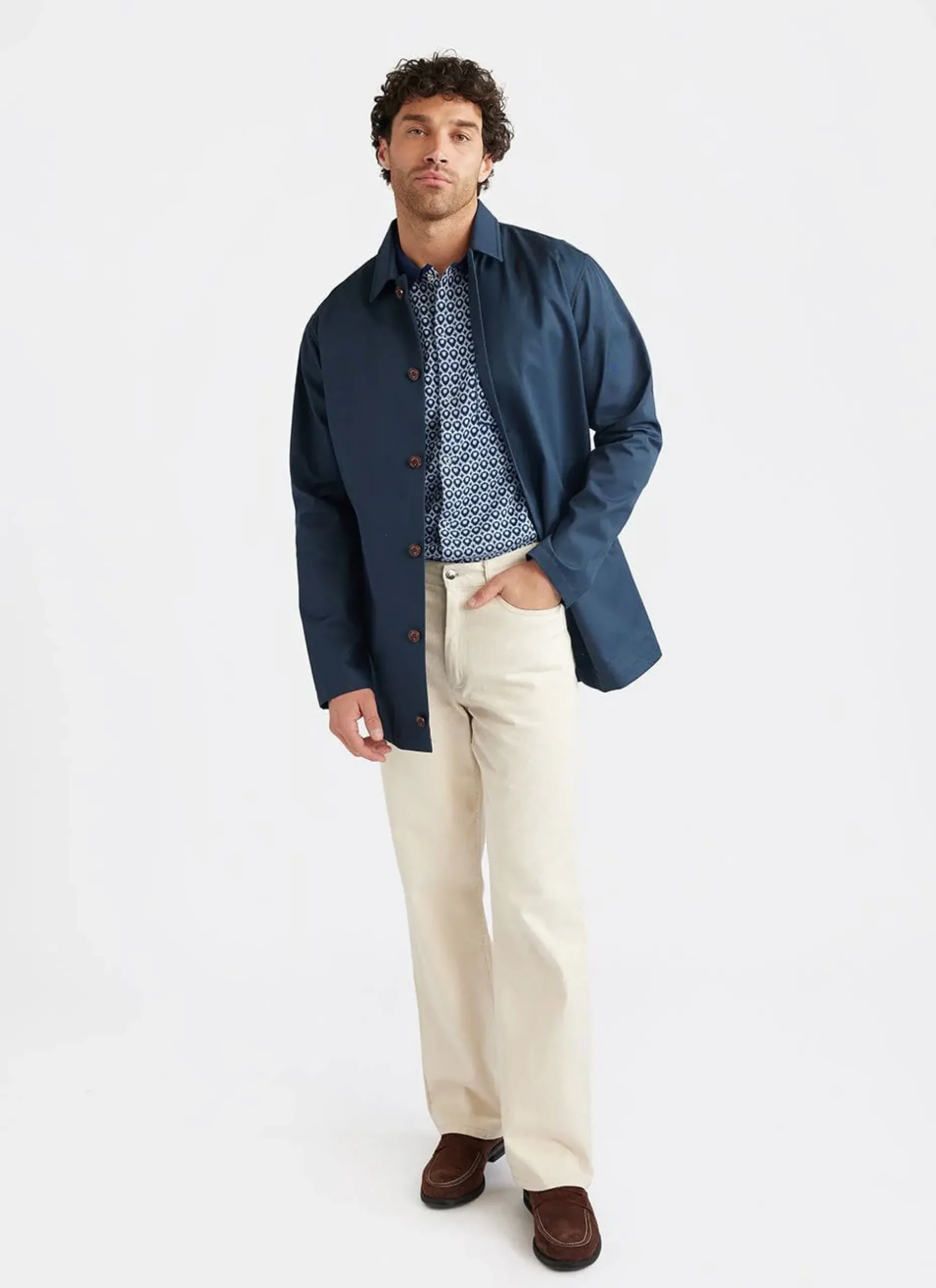 Percival Short Sleeve Shirts|Polo Shirts^Casa Piccante Shirt Blue Jacquard