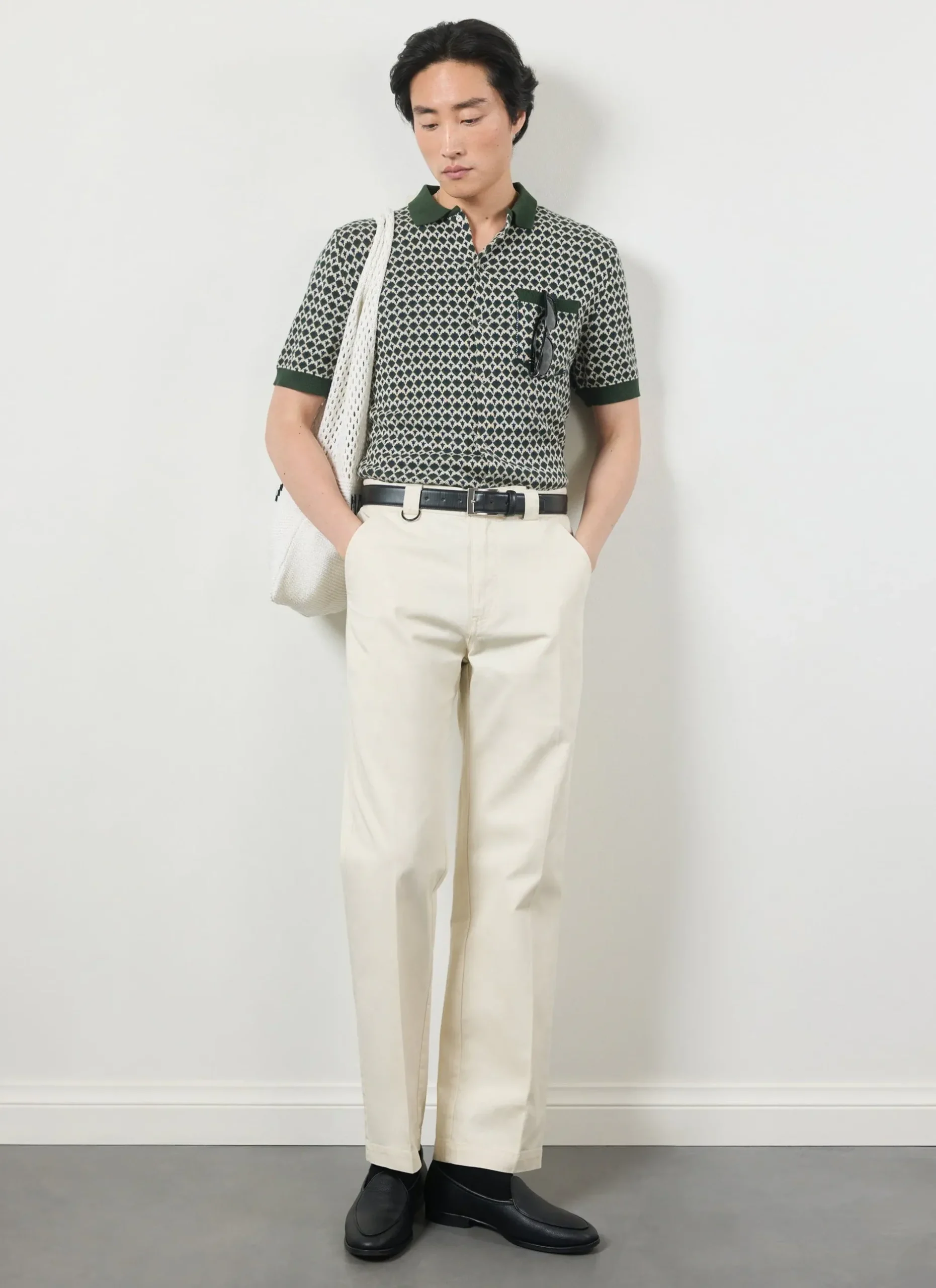 Percival Short Sleeve Shirts|Polo Shirts^Casa Piccante Shirt Green Jacquard