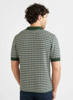 Percival Short Sleeve Shirts|Polo Shirts^Casa Piccante Shirt Green Jacquard