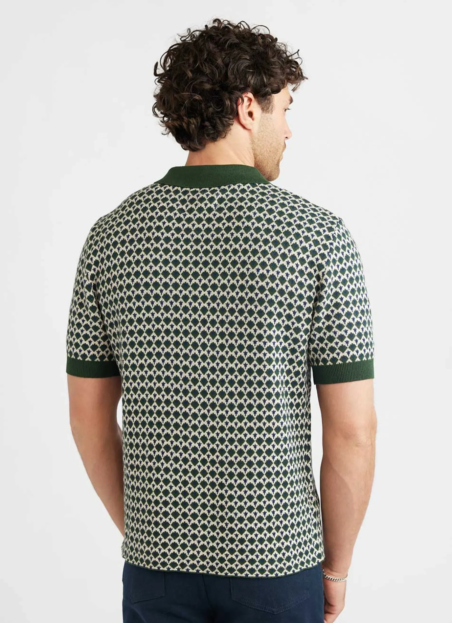 Percival Short Sleeve Shirts|Polo Shirts^Casa Piccante Shirt Green Jacquard