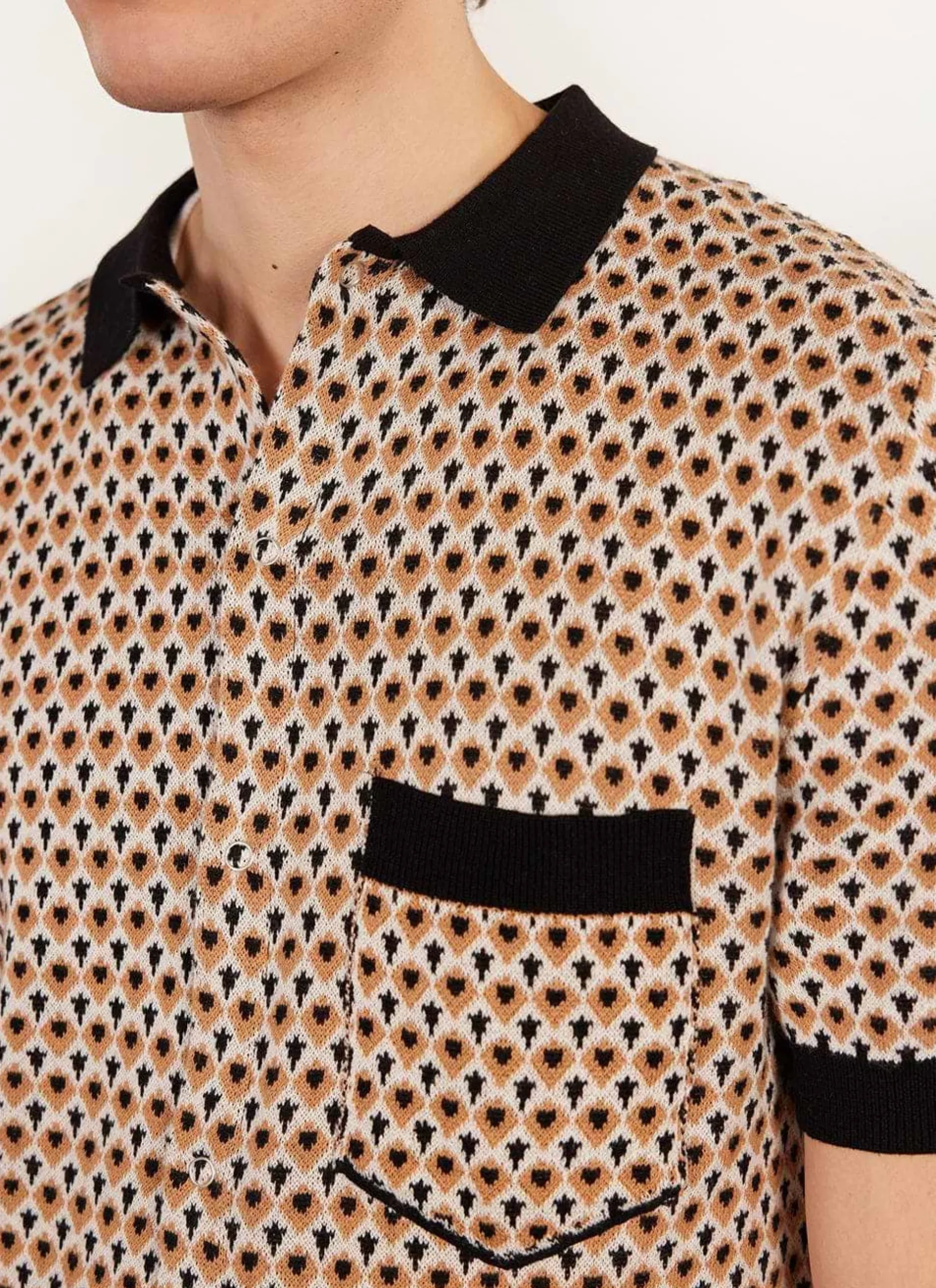 Percival Short Sleeve Shirts|Polo Shirts^Casa Piccante Shirt Rust Jacquard
