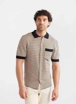 Percival Short Sleeve Shirts|Polo Shirts^Casa Piccante Shirt Rust Jacquard