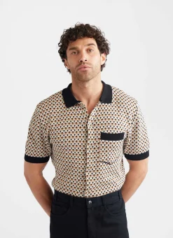 Percival Short Sleeve Shirts|Polo Shirts^Casa Piccante Shirt Rust Jacquard