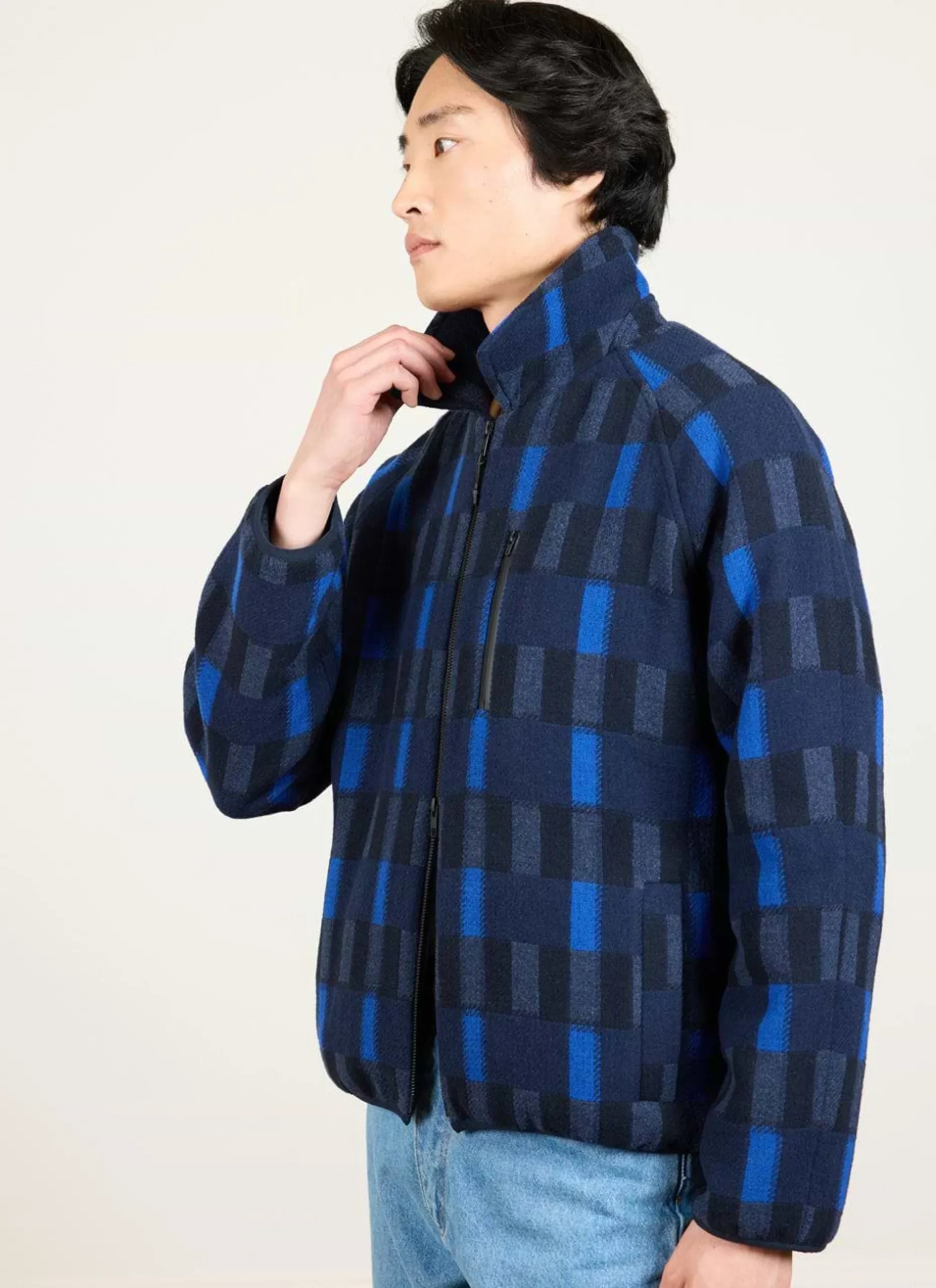 Percival Fleeces^Check Anderson Wool Fleece Blue