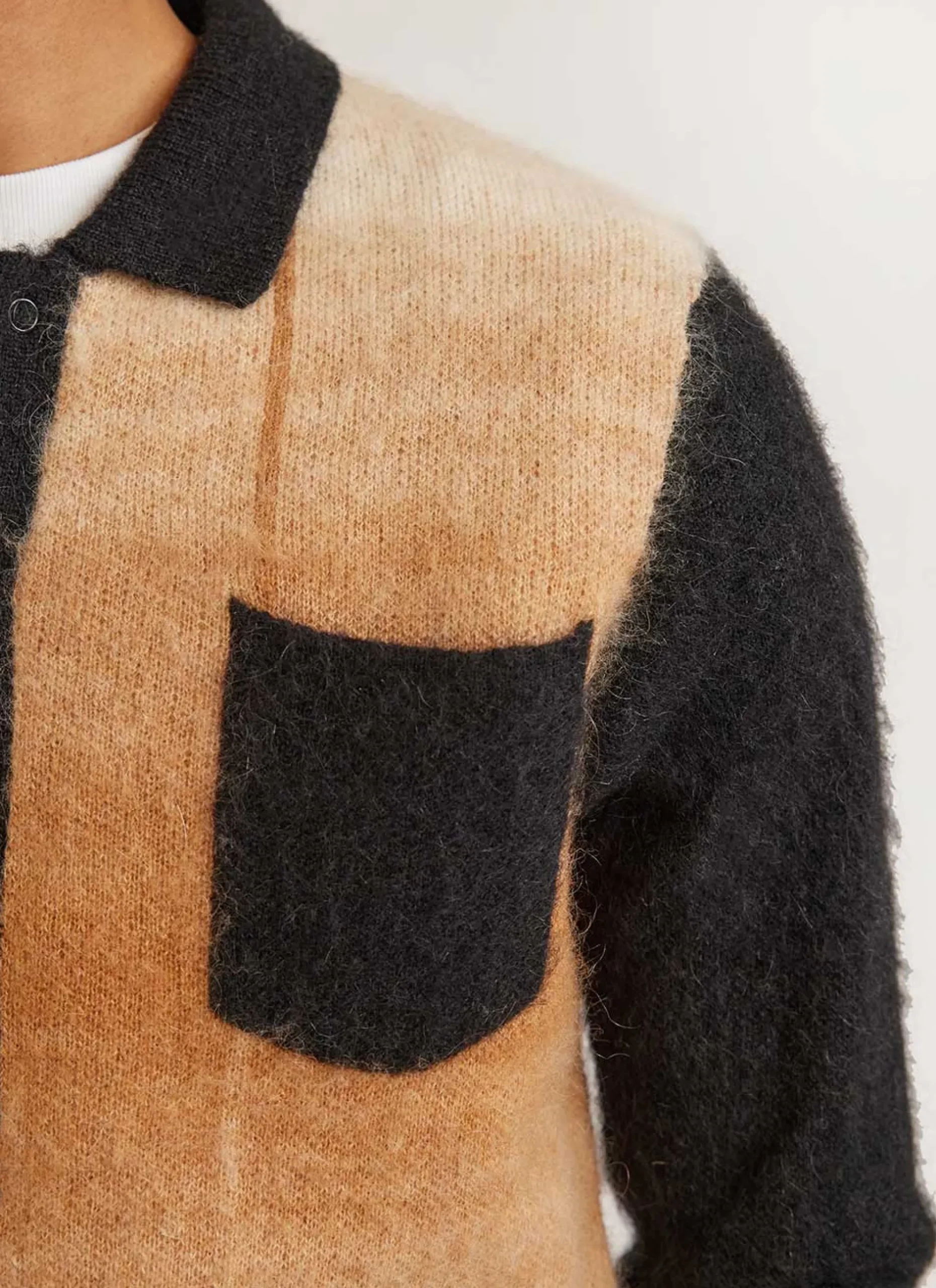 Percival Cardigans^Checker Gradient Bobcat Cardigan Tan