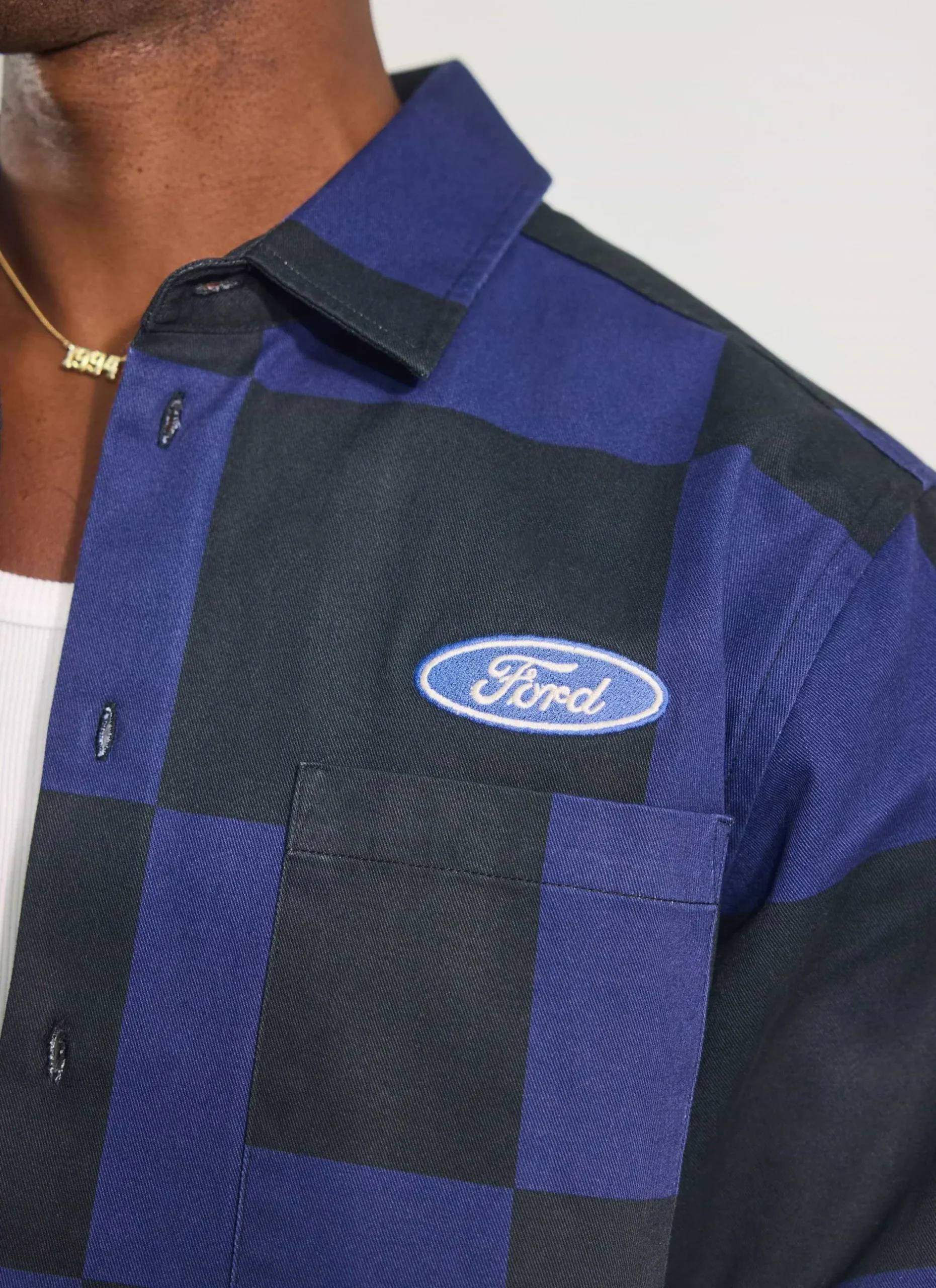 Percival Overshirts & Workshirts|Overshirts^Checkerboard Overshirt Navy