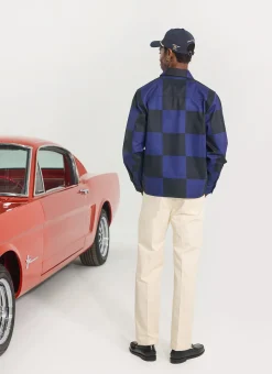 Percival Overshirts & Workshirts|Overshirts^Checkerboard Overshirt Navy