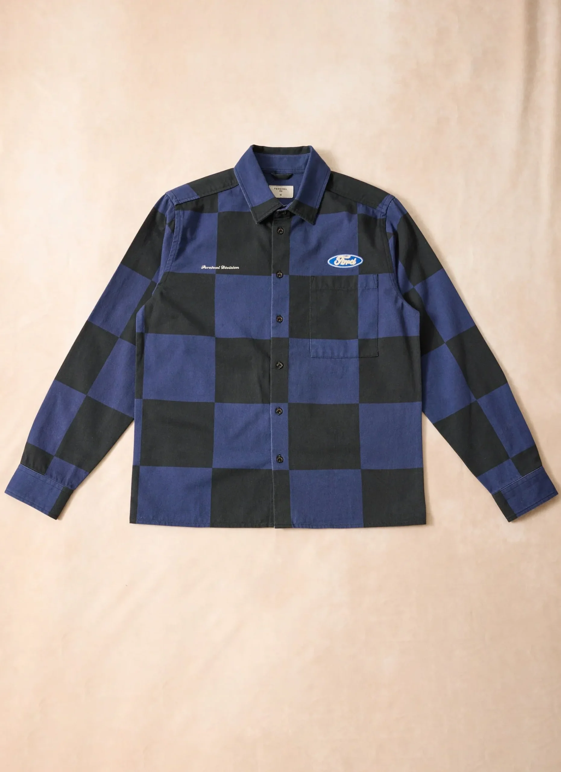 Percival Overshirts & Workshirts|Overshirts^Checkerboard Overshirt Navy