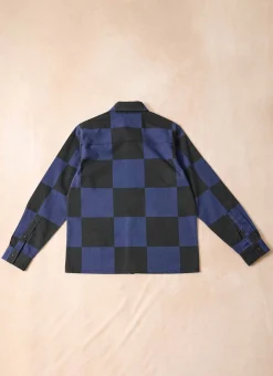 Percival Overshirts & Workshirts|Overshirts^Checkerboard Overshirt Navy