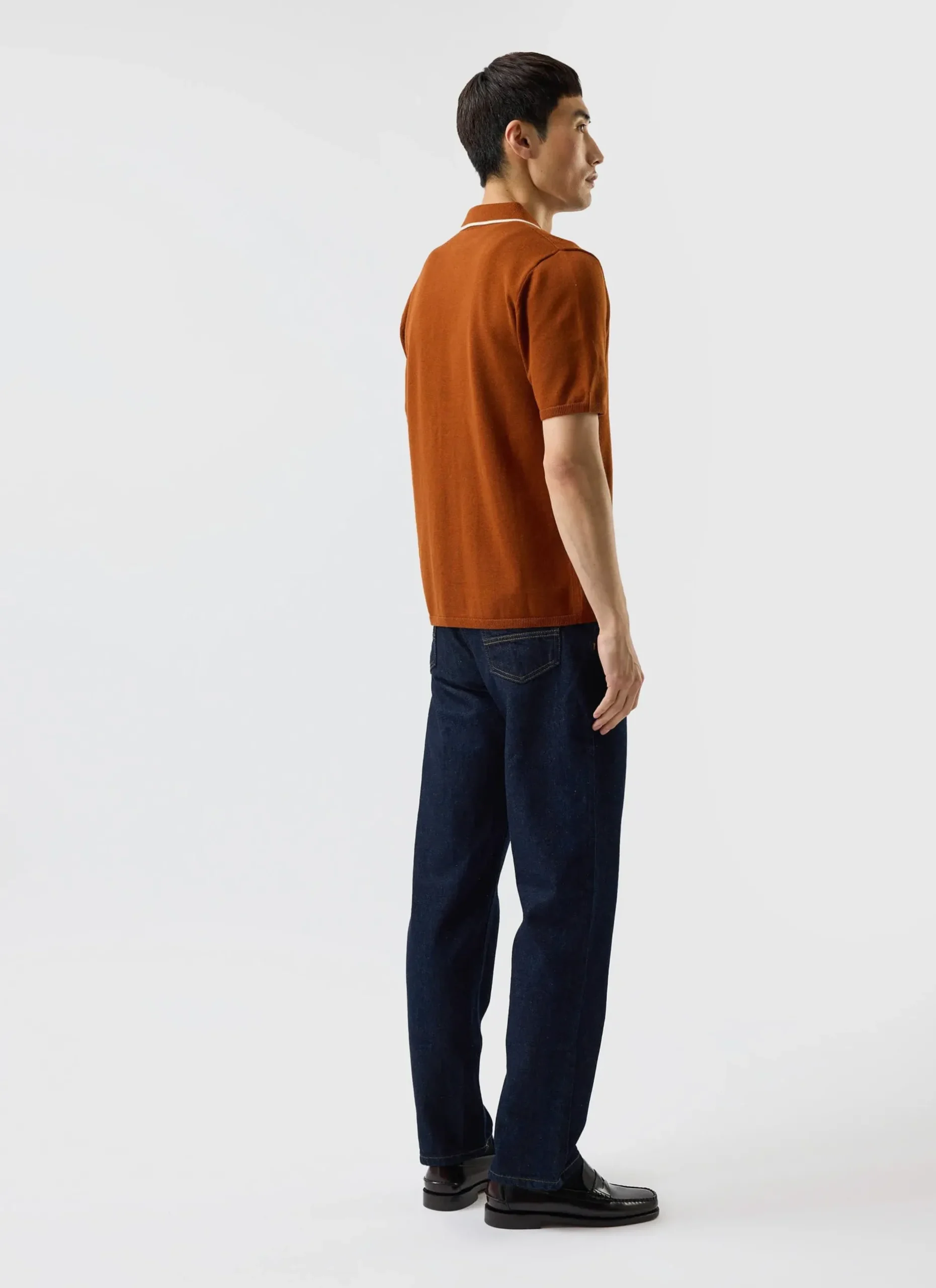 Percival Short Sleeve Shirts|Knitted Shirts^Contrast Trim Shirt Rust