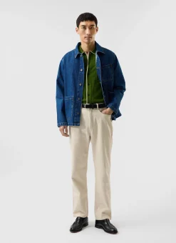 Percival Short Sleeve Shirts|Knitted Shirts^Contrast Trim Shirt Forest with Ecru