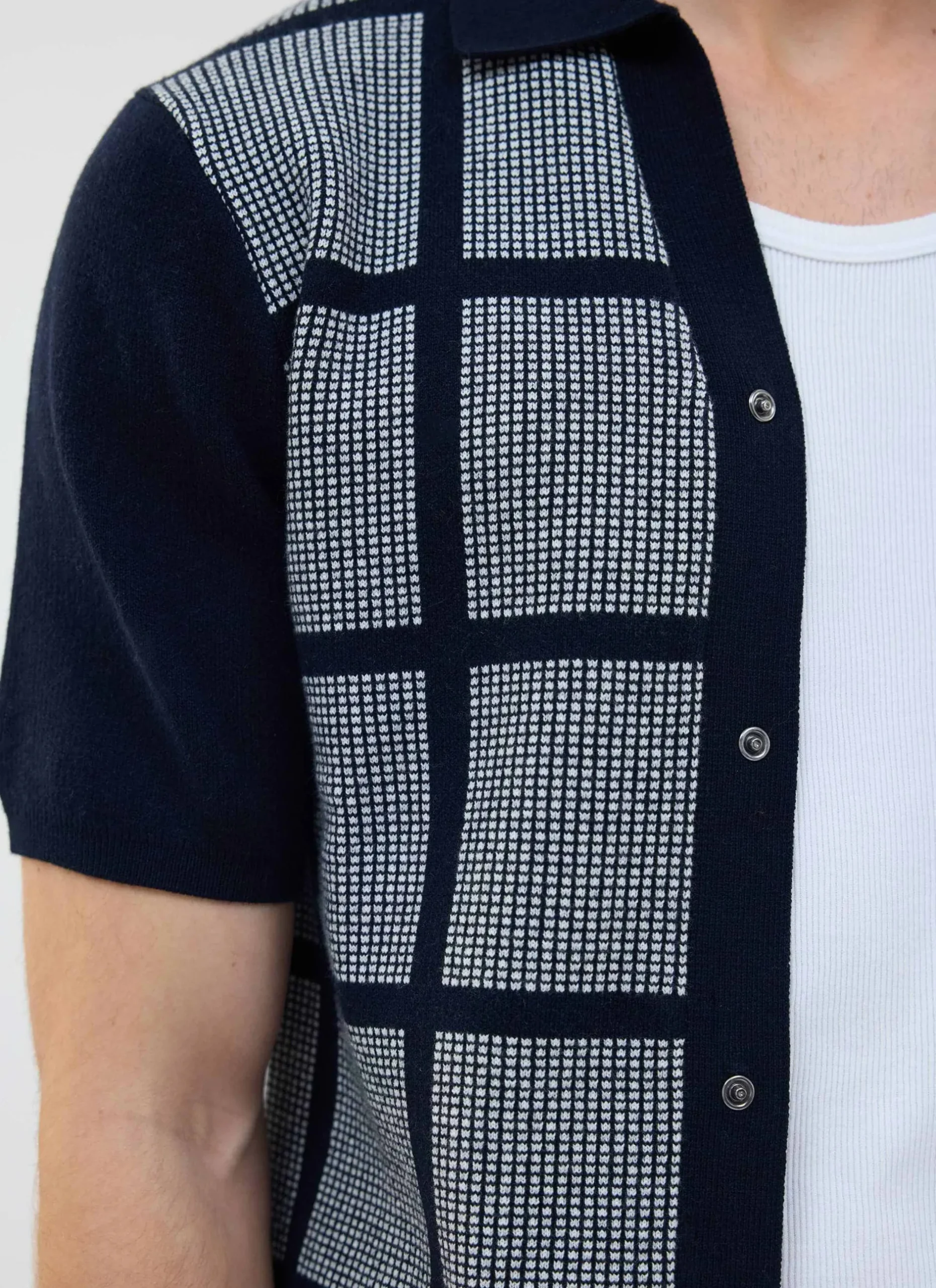 Percival Short Sleeve Shirts|Knitted Shirts^Costa Knitted Shirt Navy
