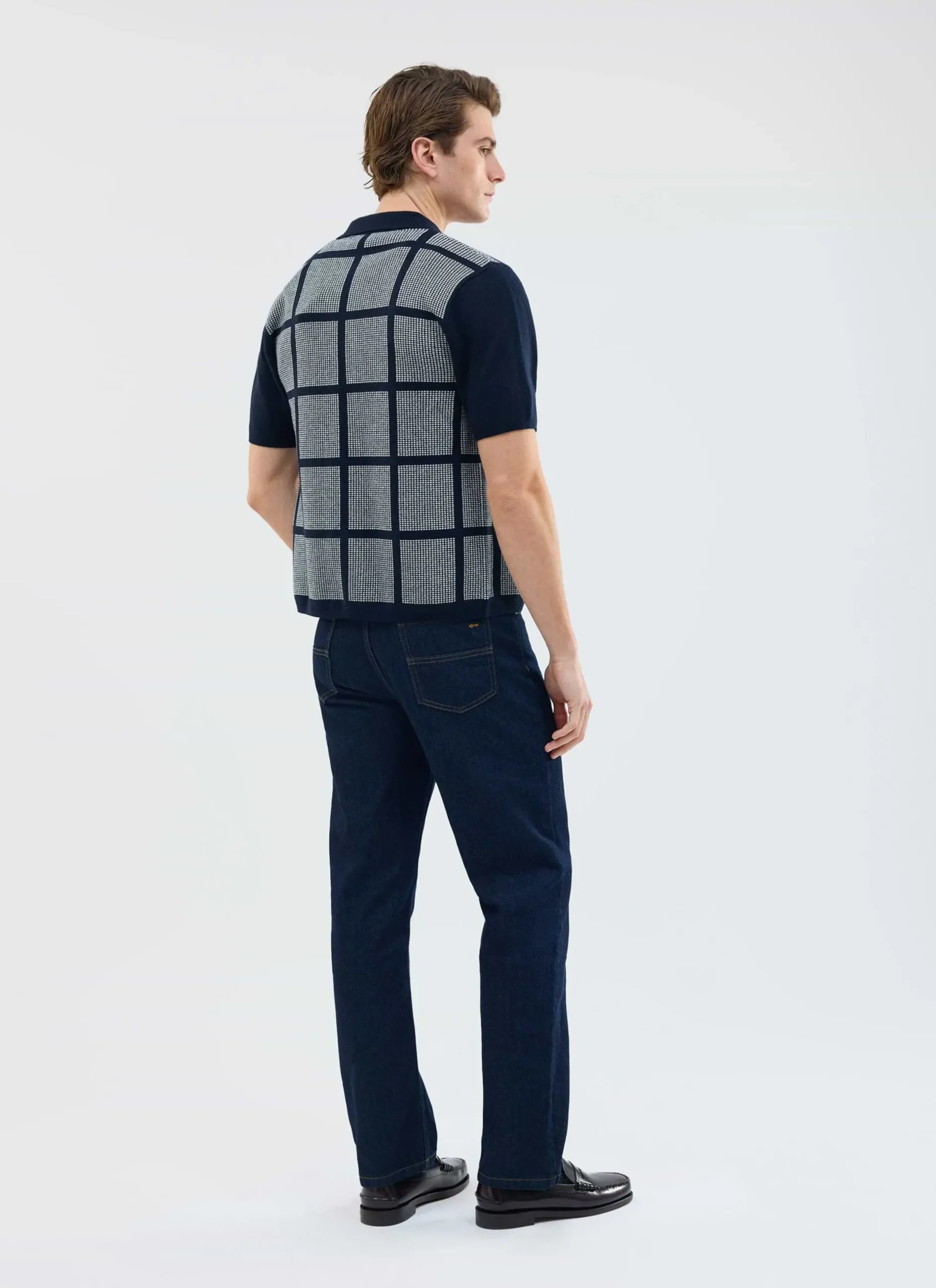 Percival Short Sleeve Shirts|Knitted Shirts^Costa Knitted Shirt Navy