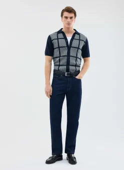 Percival Short Sleeve Shirts|Knitted Shirts^Costa Knitted Shirt Navy