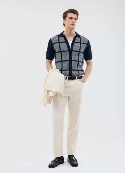 Percival Short Sleeve Shirts|Knitted Shirts^Costa Knitted Shirt Navy