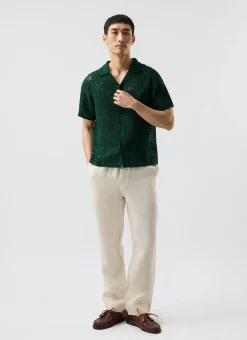 Percival Short Sleeve Shirts|Crochet Shirts^Crochet Groundsman Shirt Forest