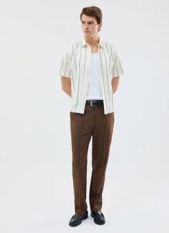 Percival Short Sleeve Shirts|Knitted Shirts^Cross Stitch Boxy Clerk Shirt Ecru