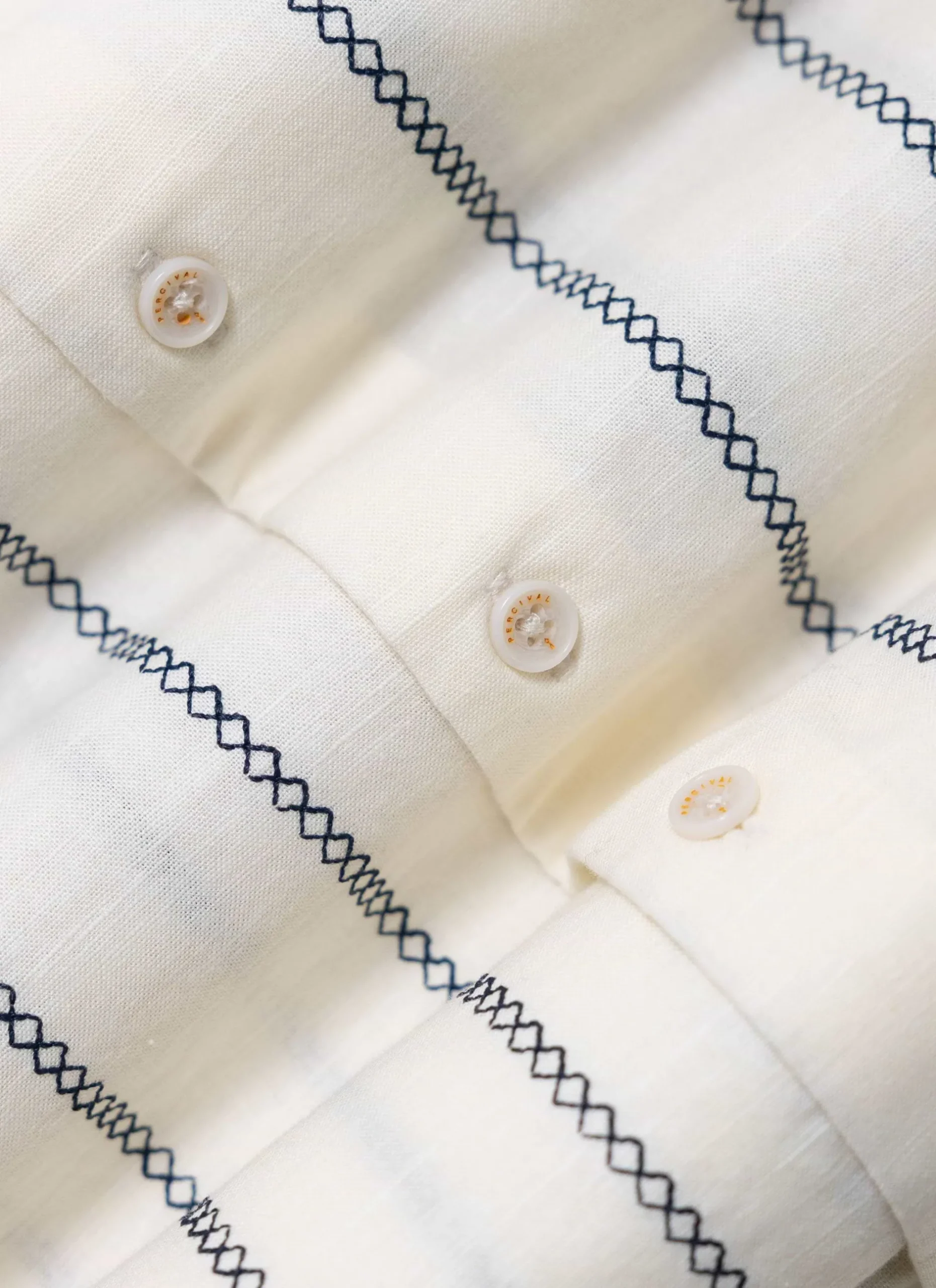 Percival Short Sleeve Shirts|Knitted Shirts^Cross Stitch Boxy Clerk Shirt Ecru