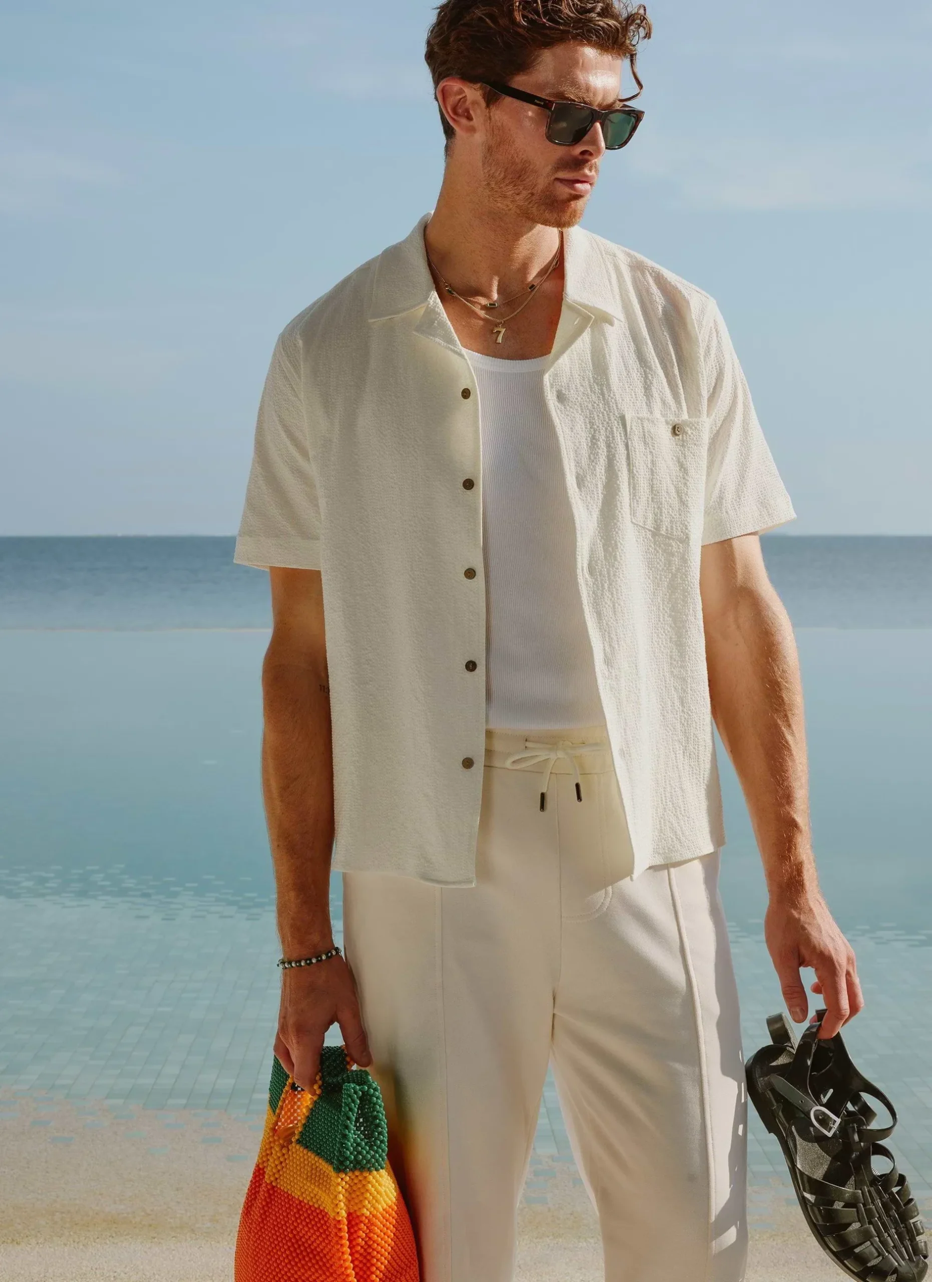 Percival Short Sleeve Shirts|Cuban Collared Shirts^Cuban Shirt Ecru