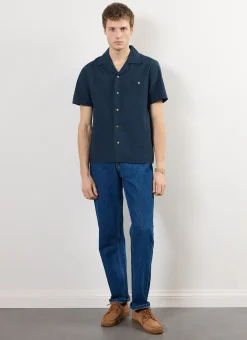Percival Short Sleeve Shirts|Cuban Collared Shirts^Cuban Shirt Navy